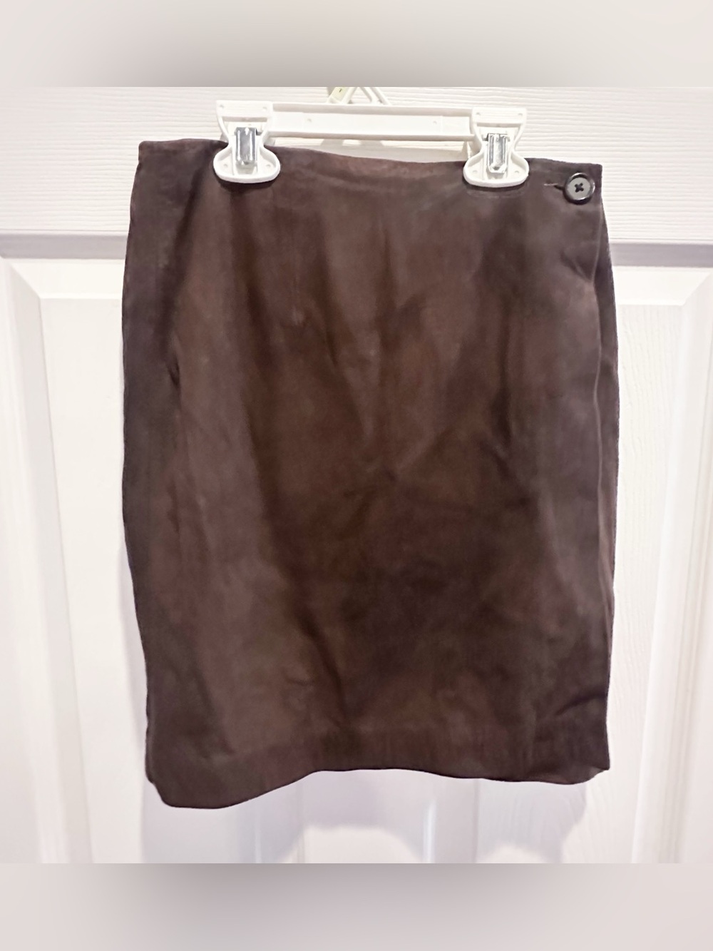 Banana Republic Vintage 100% Genuine Leather Brown Suede Wrap Mini Skirt Size 2